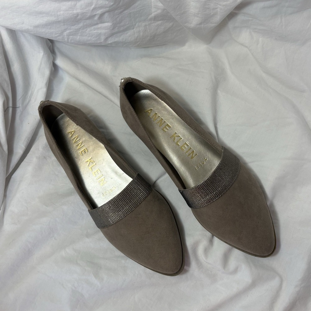 Anne Klein I-Flex Ryan Ballet Flat Low Heels Pumps Loafer Glam Office Couture 6M